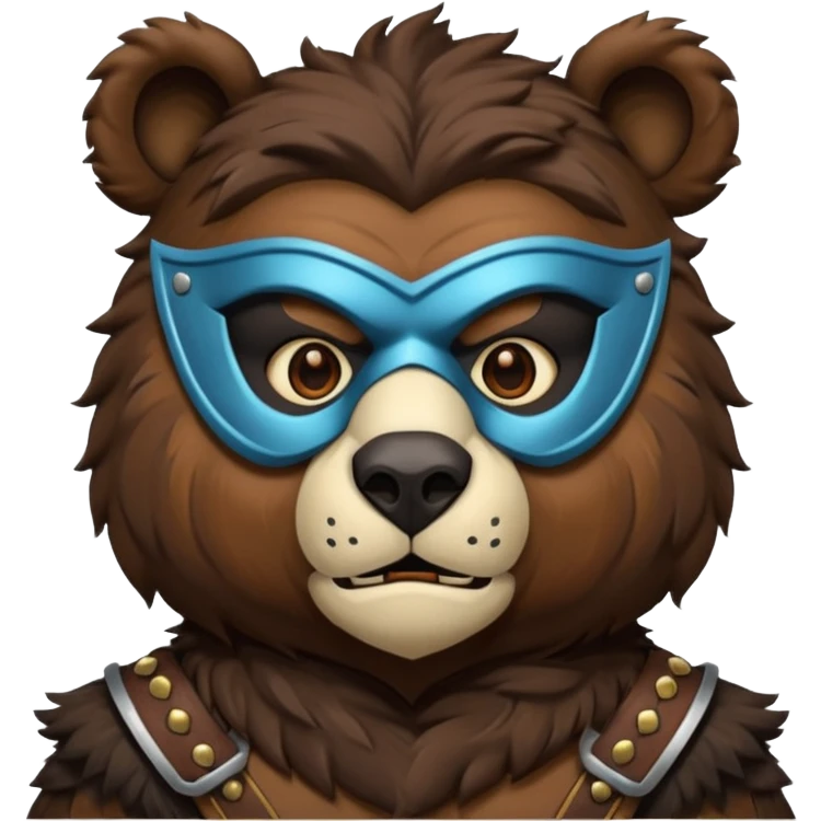 bear warrior with mask emoji