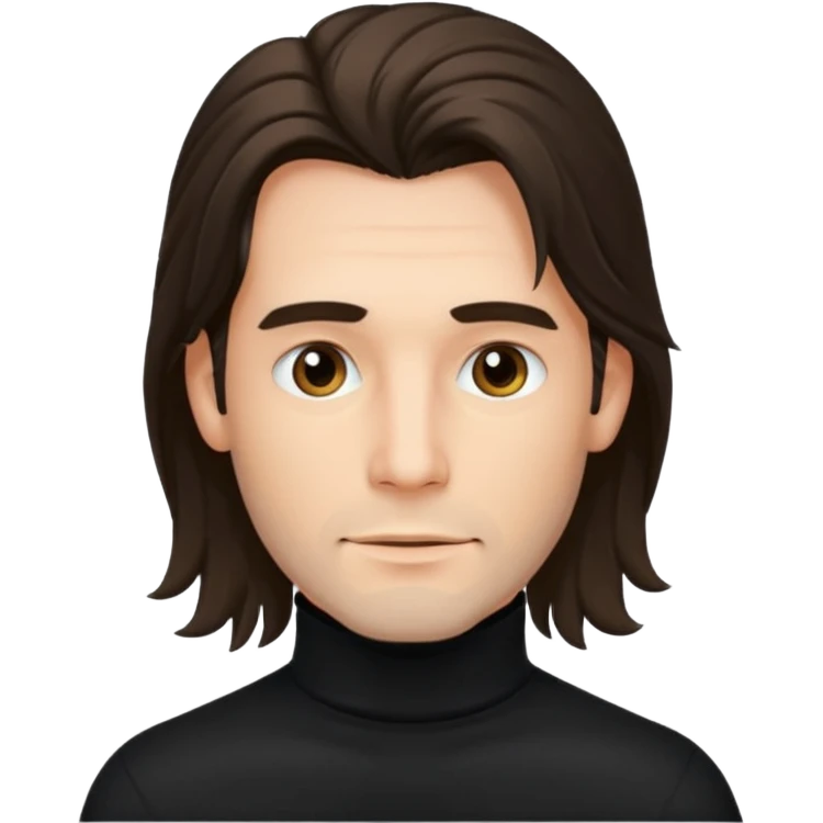long haired man in turtle neck emoji