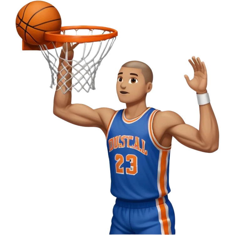 a single arm dunking a basketball into a hoop emoji