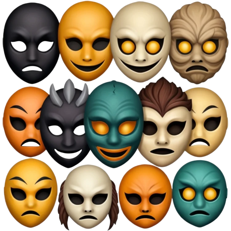 Artistic scary masks emoji