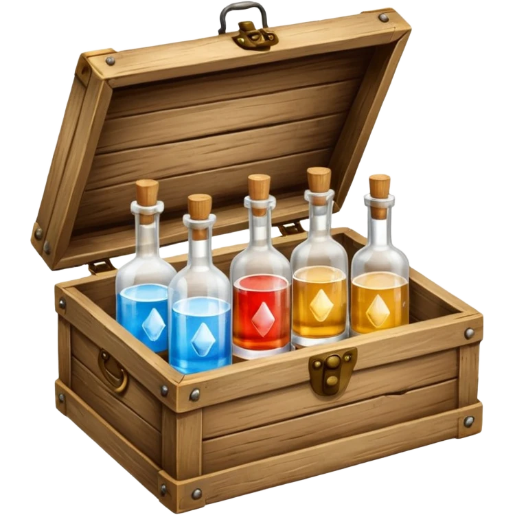 Wooden box with vodka bottles emoji