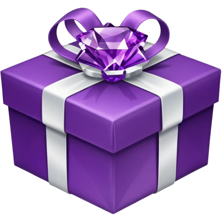 Amethyst diamond Gift box emoji