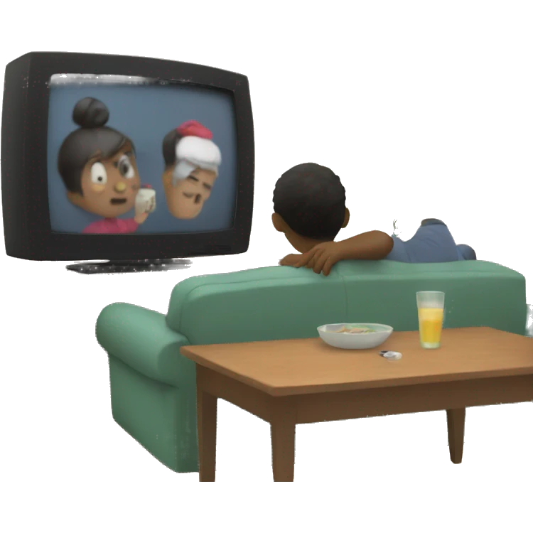 Watching Tv at home emoji | AI Emoji Generator