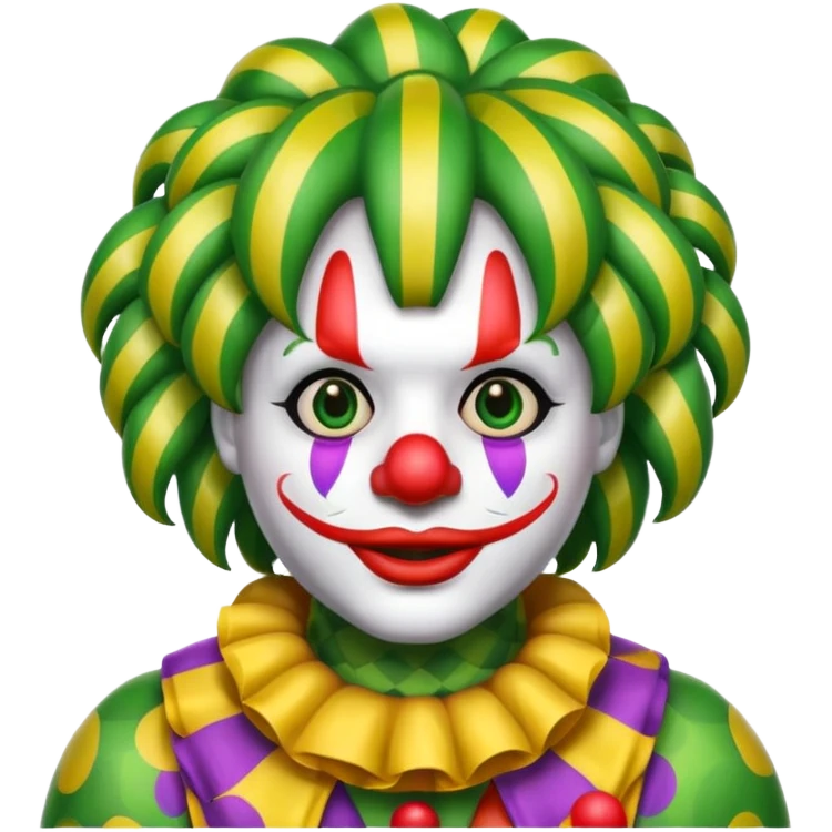 Snake wearing a clown wig emoji