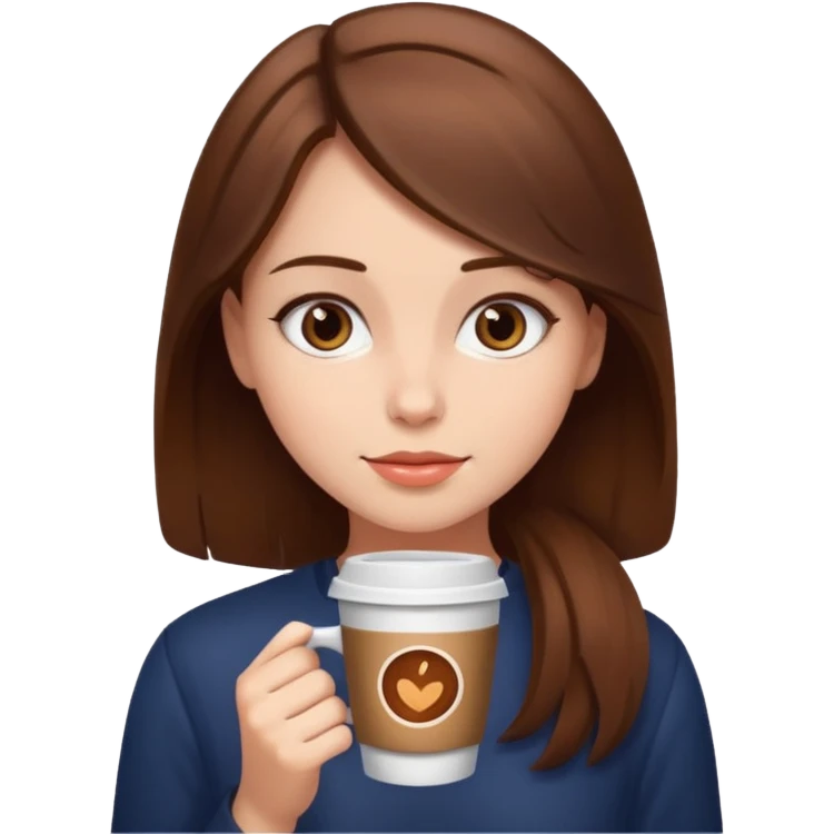 девушка с кофе emoji