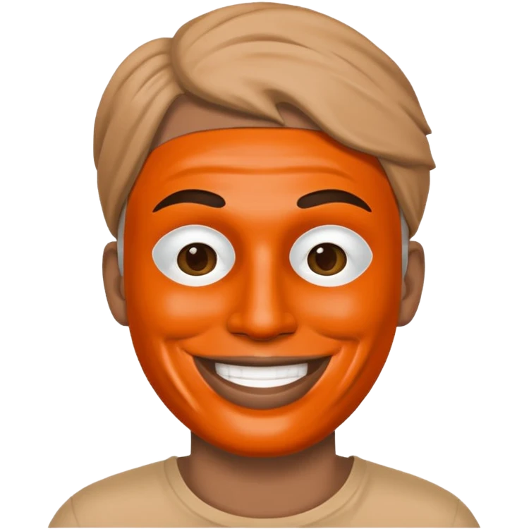 man with clay face mask on emoji