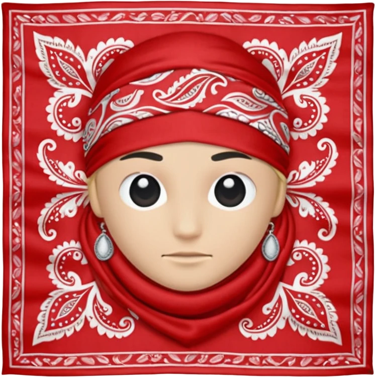 head bandana,Red, Negative: Character. emoji