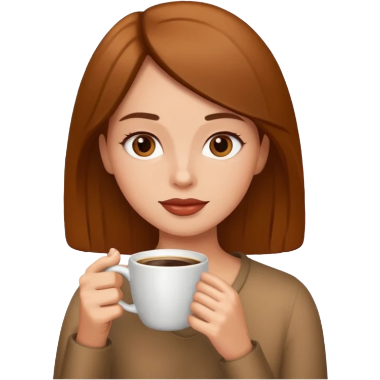Woman drinking coffee emoji