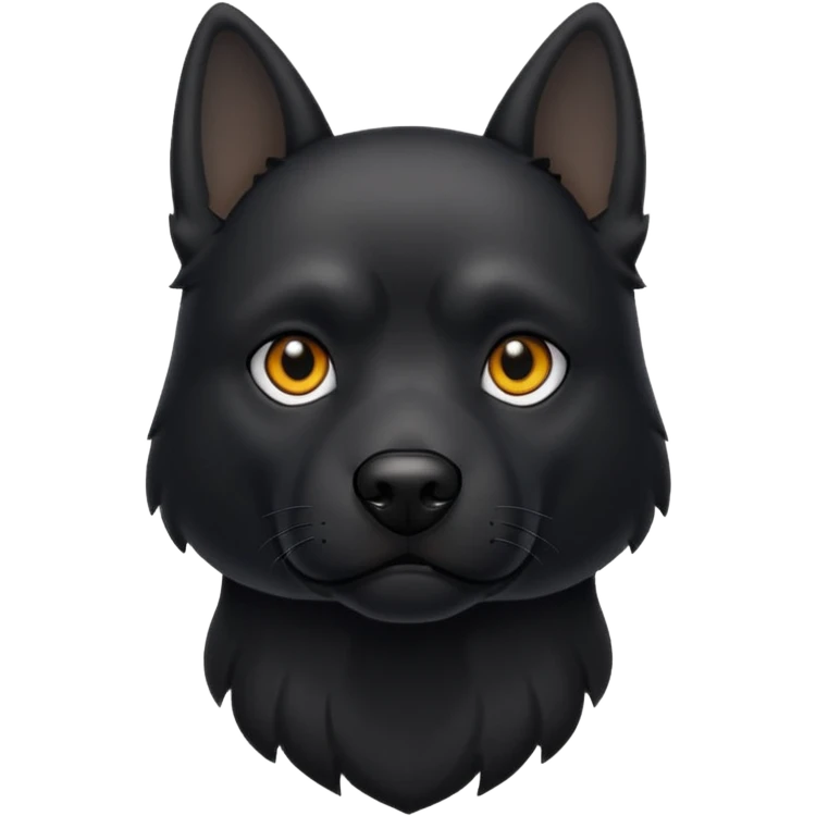 black dog black eyes emoji