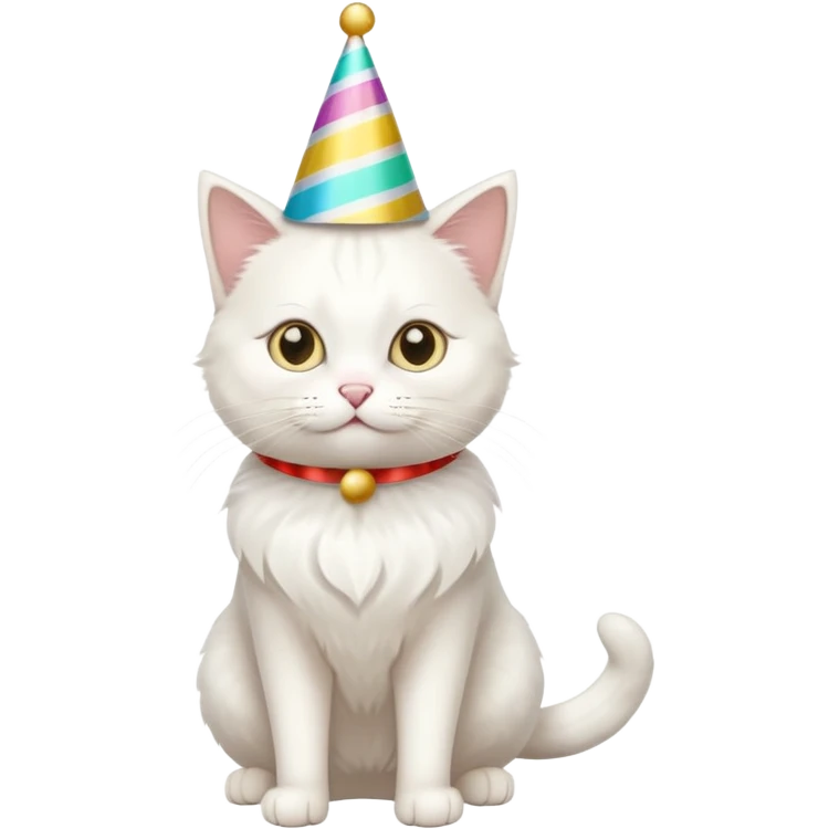 a full-body white cat new year  emoji