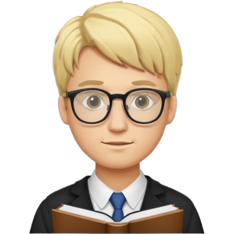 блондин man студент учится в Америке emoji