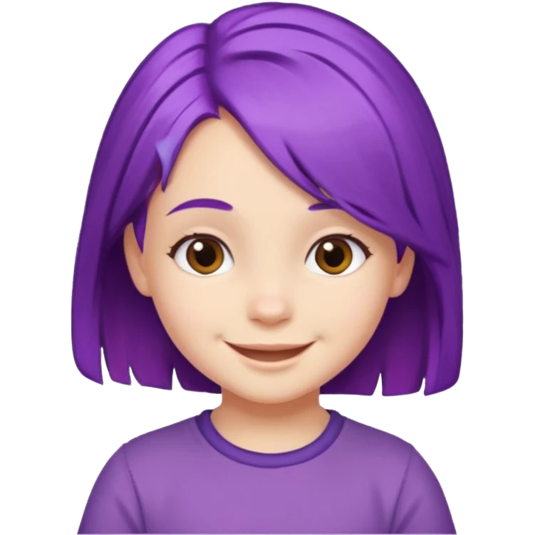 A 5-year-old girl with purple hair emoji