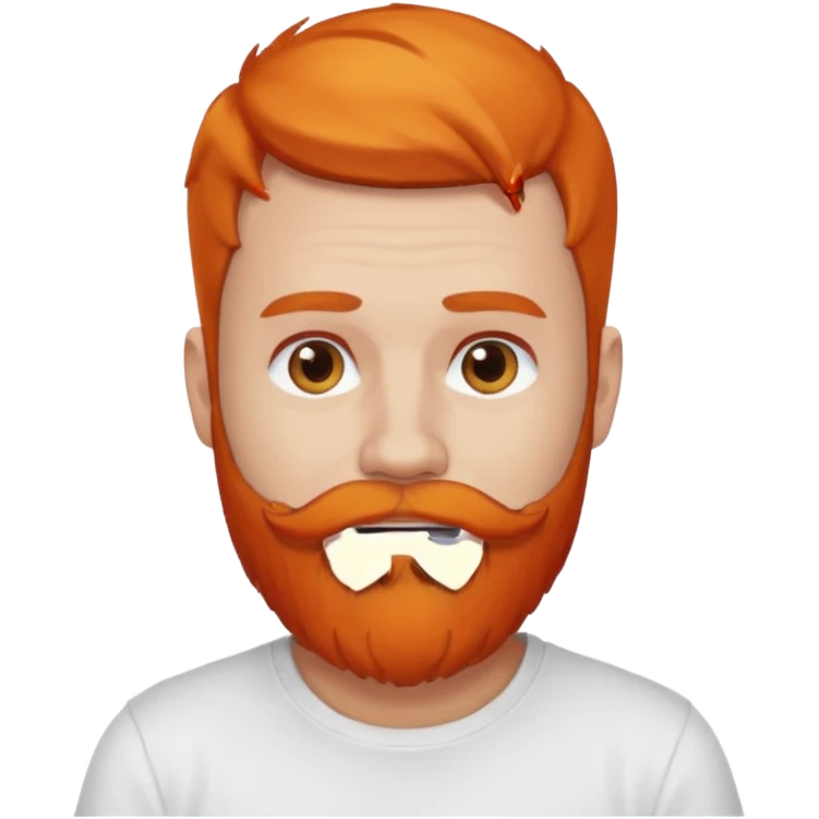 man with orange beard in white t shirt emoji