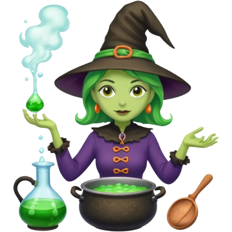 green witch cooking potion emoji