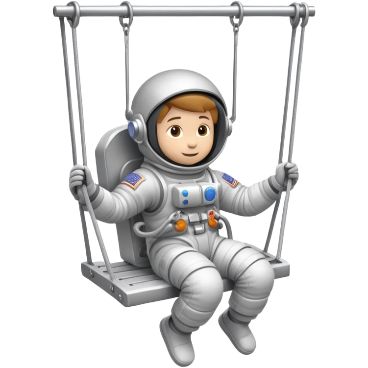 Astronaut on a swingset emoji