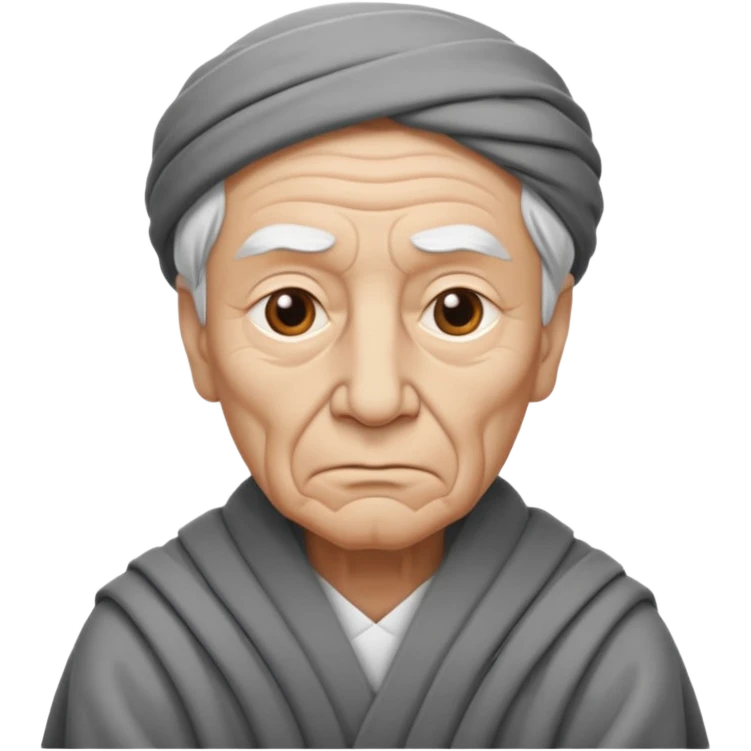 Wise man B&W emoji