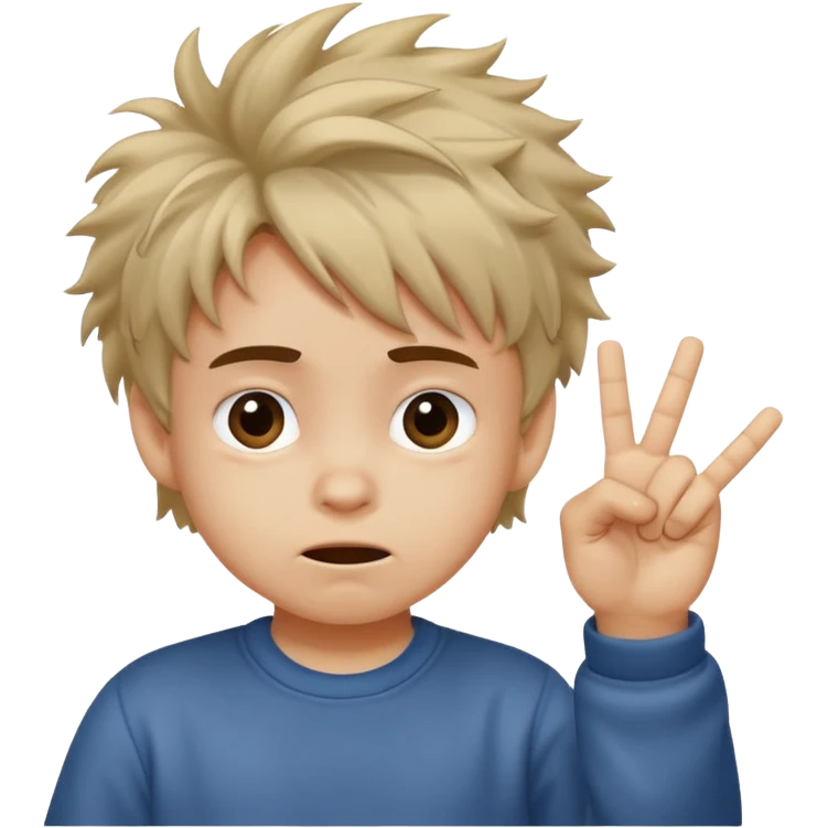 Small kid doing the middle finger emoji