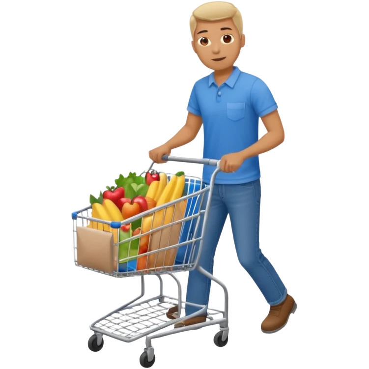 man-with-a-shopping-cart-full-body emoji