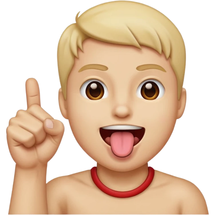 Tongue out face with one fist in front of face emoji
