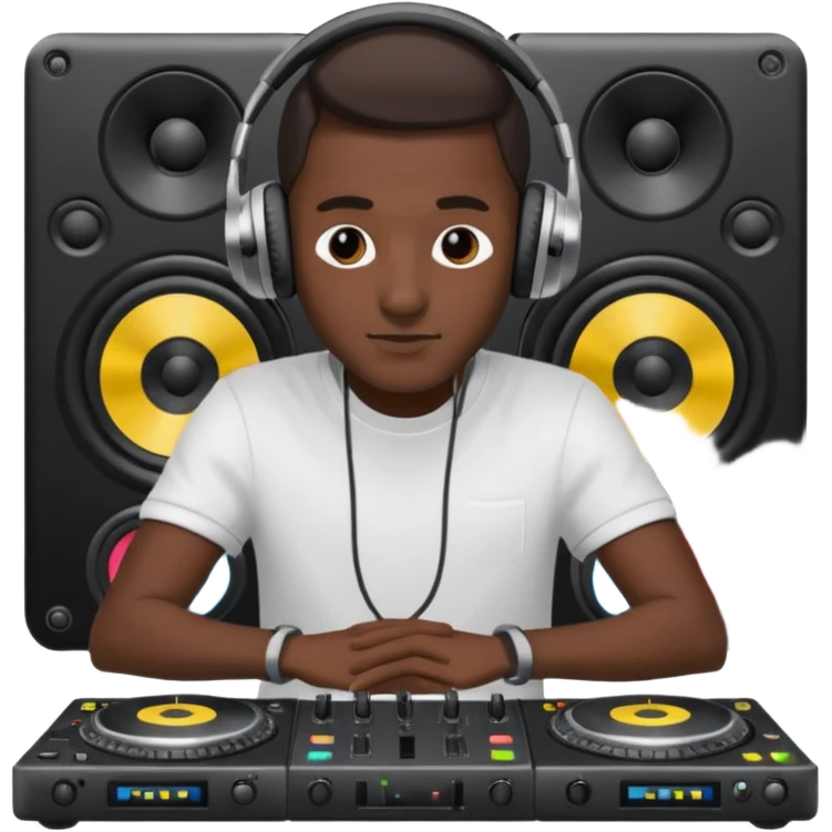 man dj with setup emoji