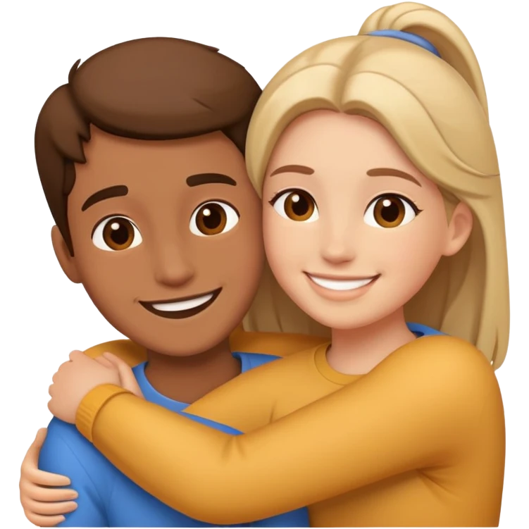 two friends hugging emoji