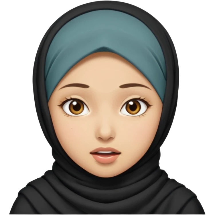Девушка в хиджабе ахегао  emoji