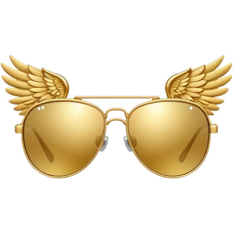 fancy gold sunglasses with wings emoji