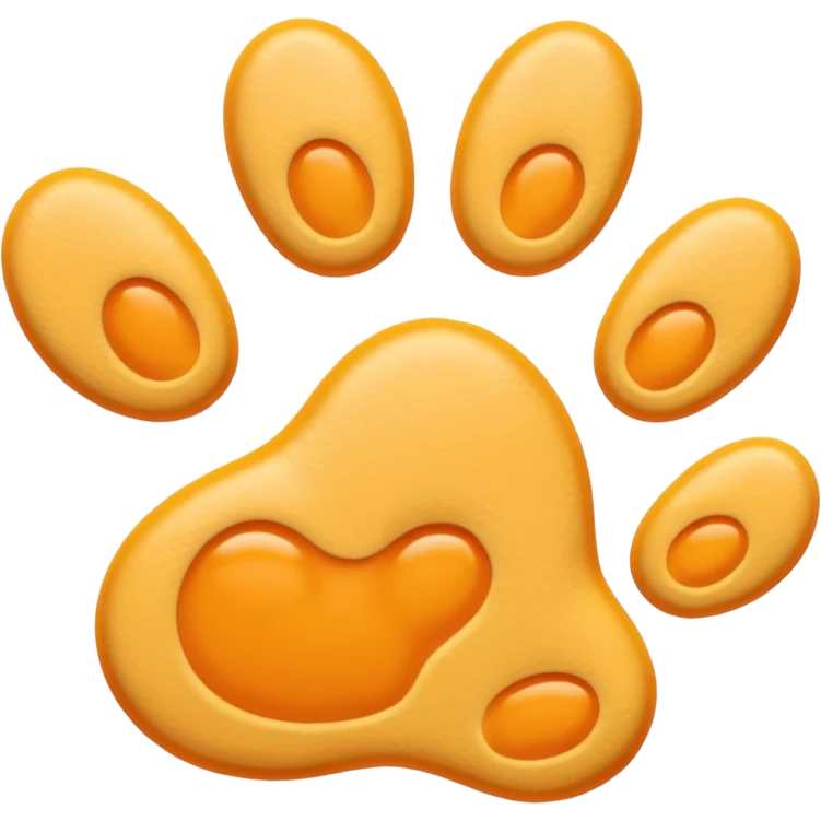 a very light pale pastel yellow-orange pawprint emoji