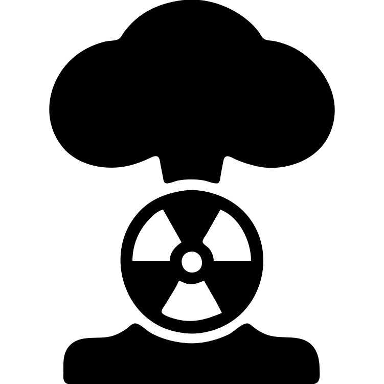 nuke symbol, bold and clear, modern icon style emoji