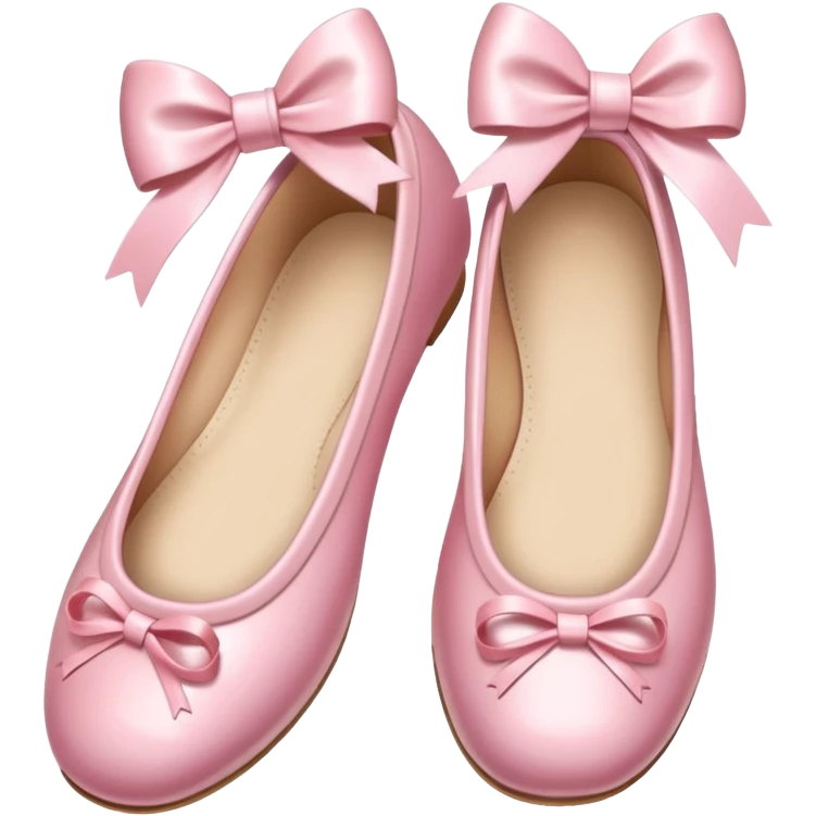 ballerina shoes pink shiny smooth with a bow iOS emoji style emoji