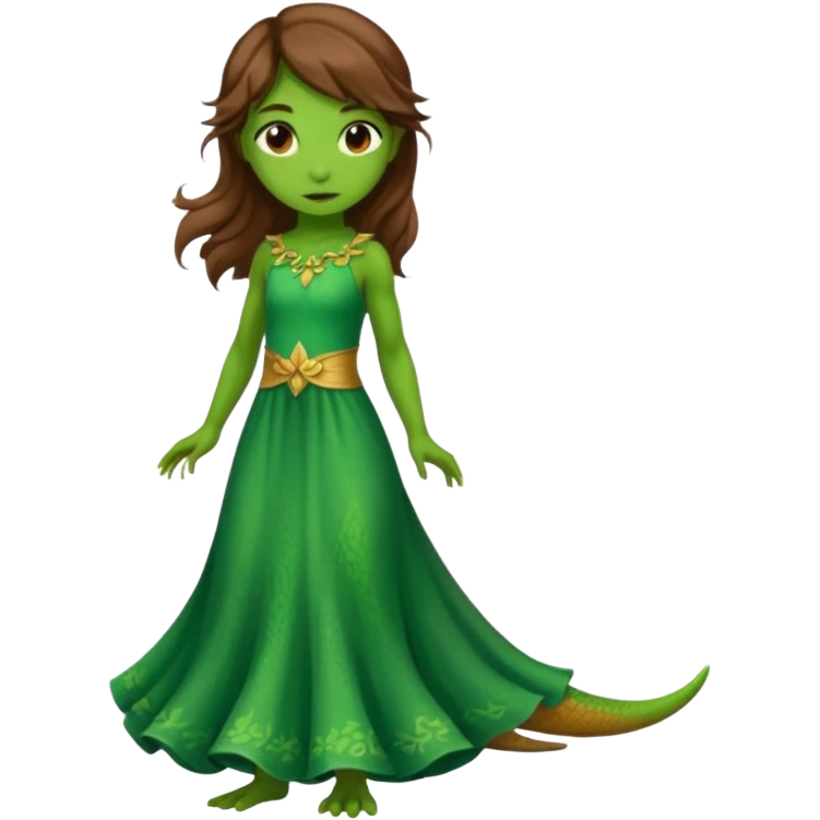 Lizard girl in dress emoji