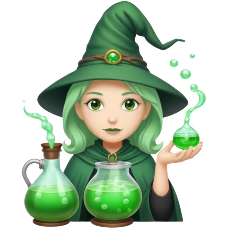 green witch cooking potion emoji