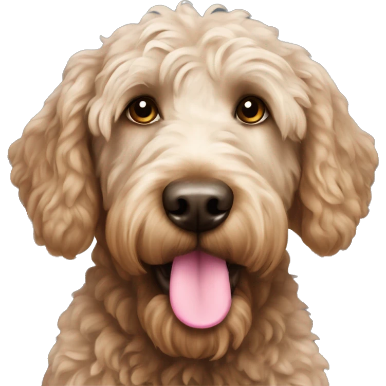 Labradoodle with pink nose emoji