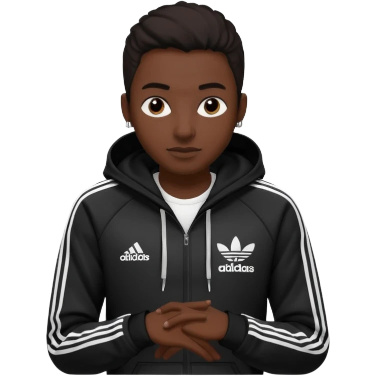 Adidas white stripes black human emoji