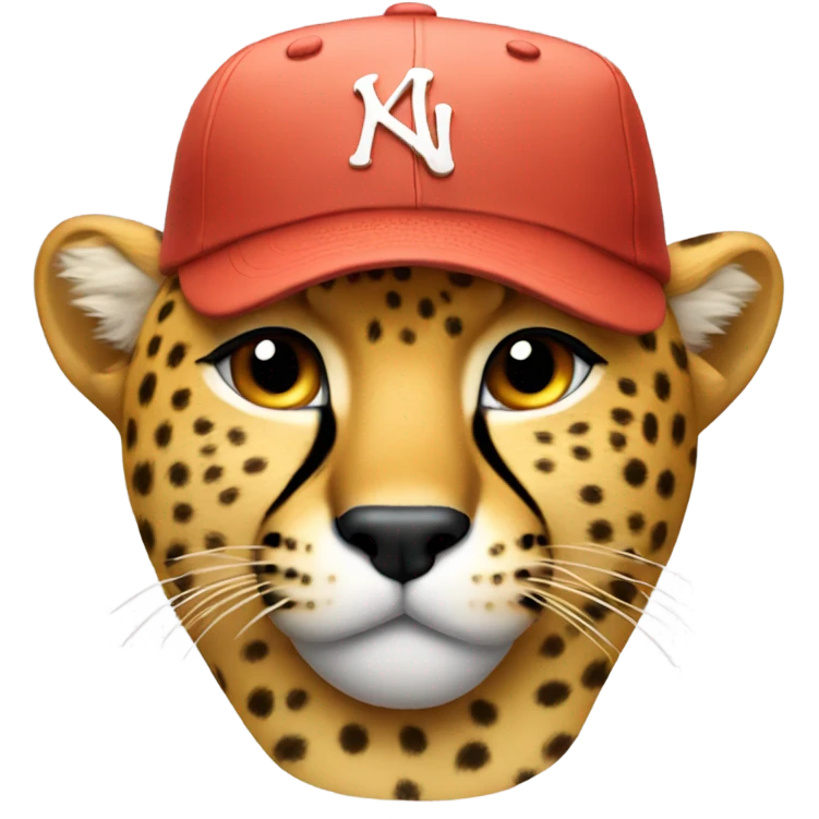 Cheetah with a baseball hat emoji