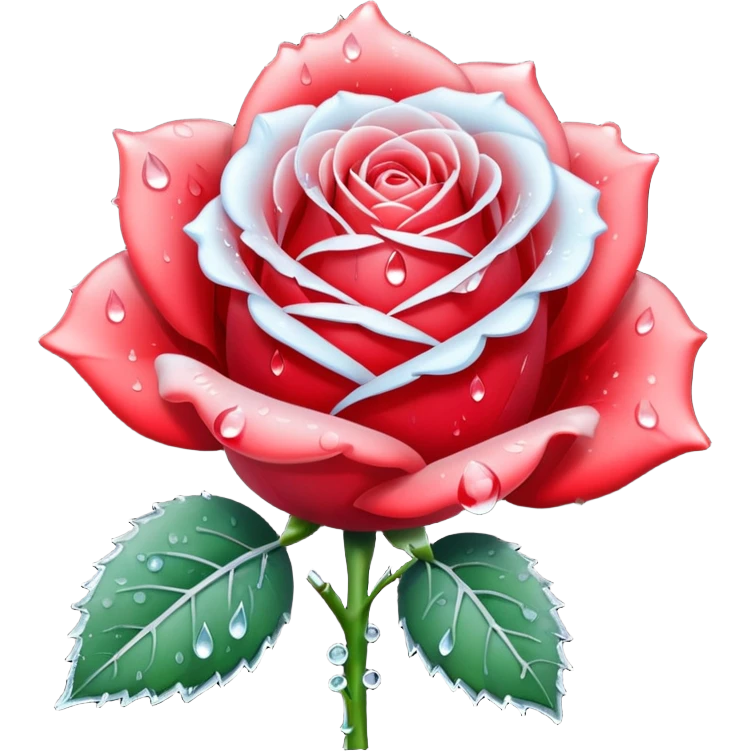 An icy rose emoji