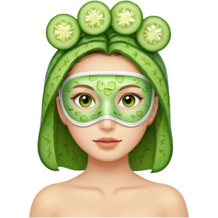 face mask cucumber girl emoji