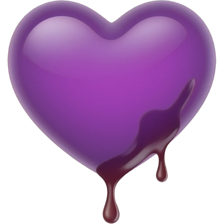 dripping bleeding purple heart glowing purple black warmth emoji