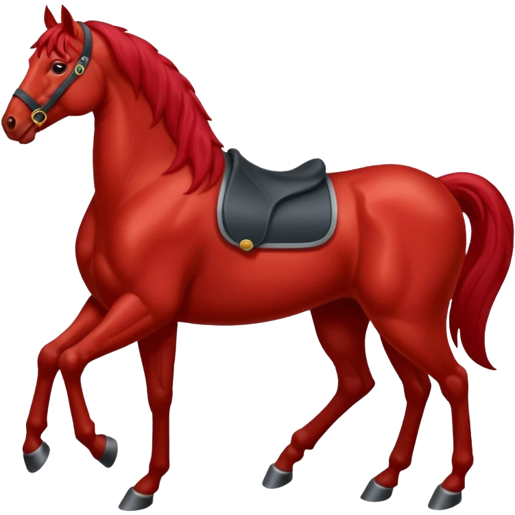 Deep Red horse emoji