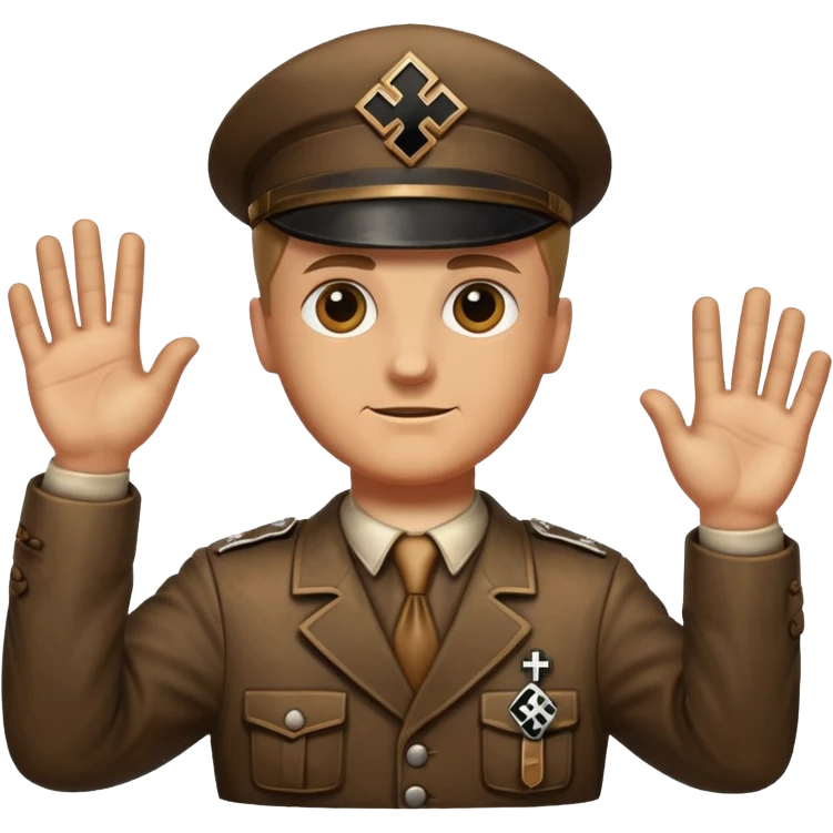 Nazi salut with nazi cross emoji