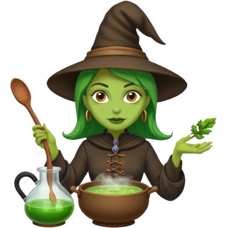 green witch cooking potion emoji