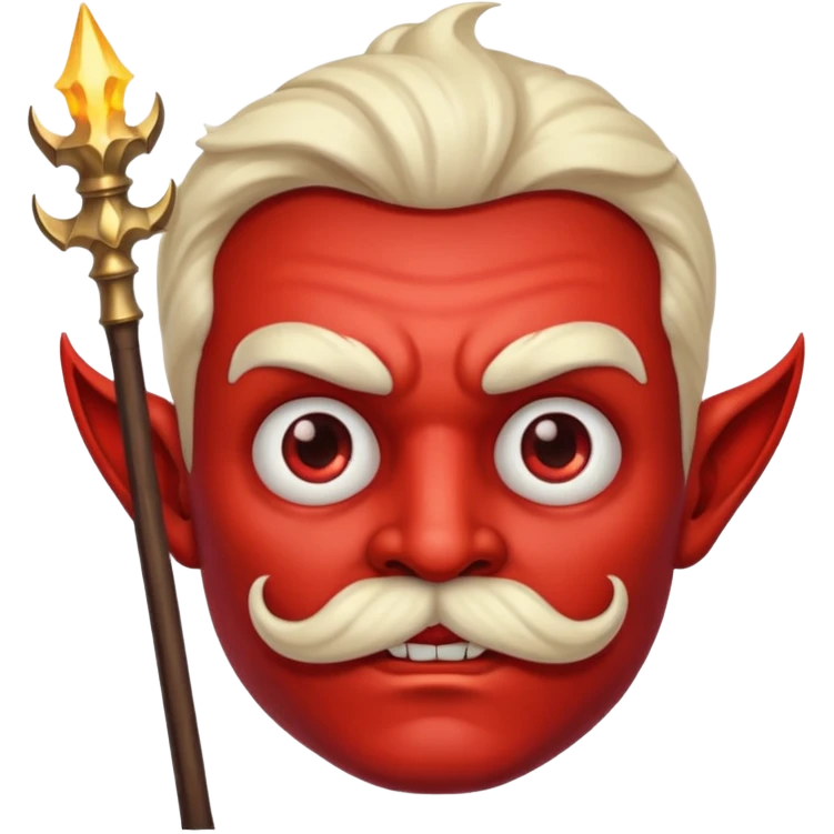 human colored demon with mustache and wand emoji