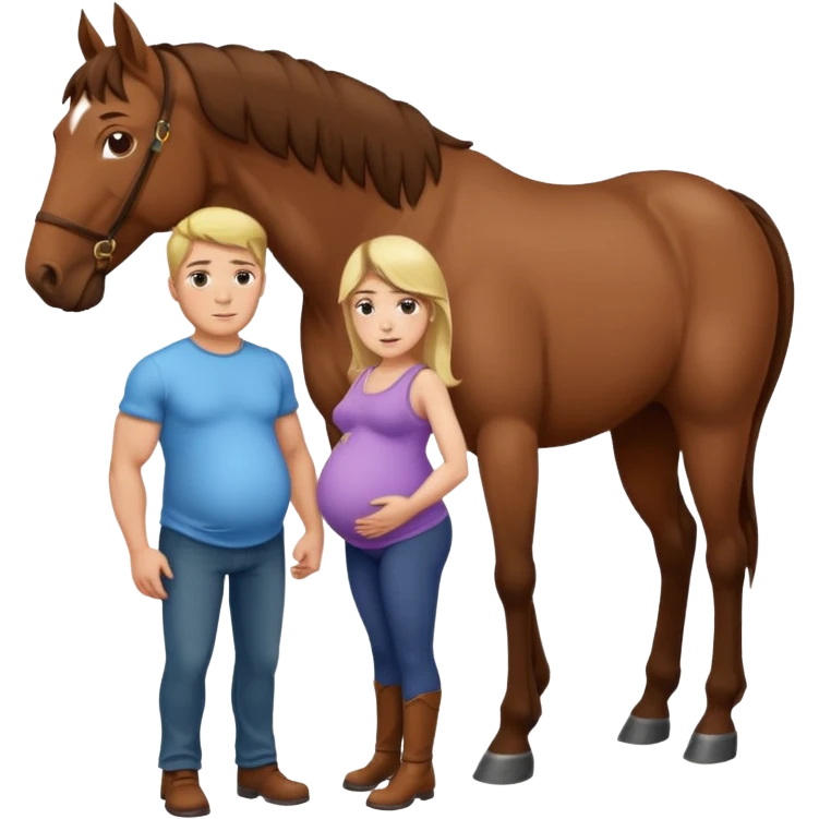 pregnant man with horse emoji