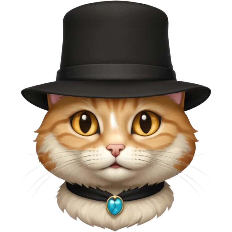 검은 모자를 쓰고있는 신사 고양이 emoji