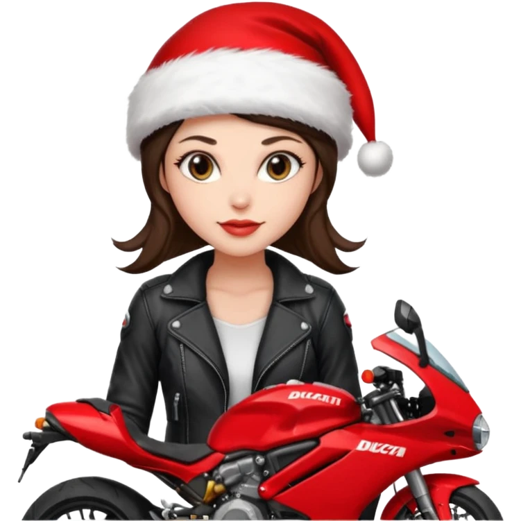 biker girl brune moto christmas ducati emoji