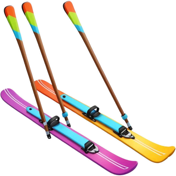 skis,colorful, Snow Gear,negative: character. emoji