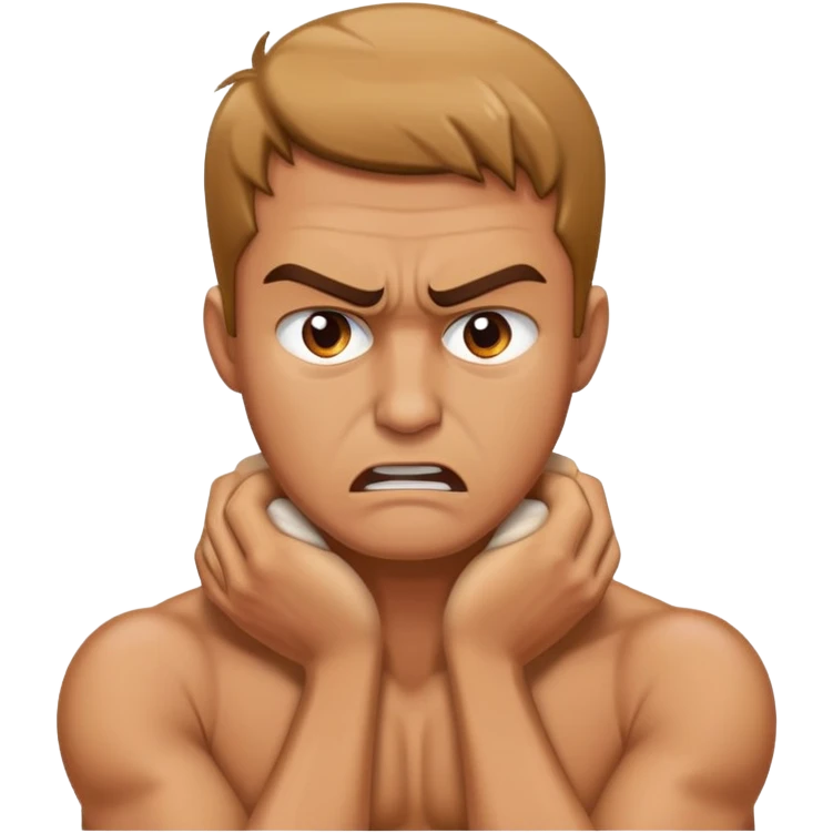 Guy holding his neck angry emoji