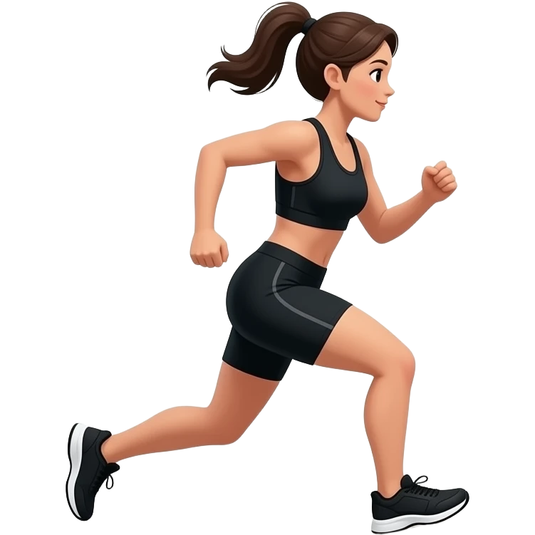 산을 뛰는 여자 근데 검정색옷과 검정색 신발을 신었어 emoji