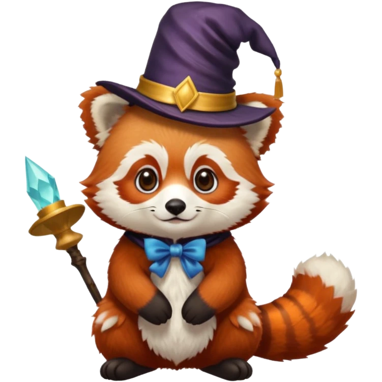 red panda with magicican hat emoji