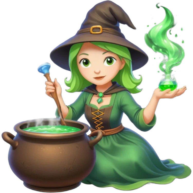 green witch cooking potion emoji